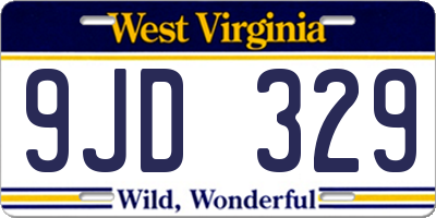 WV license plate 9JD329