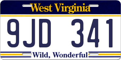 WV license plate 9JD341
