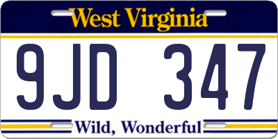 WV license plate 9JD347