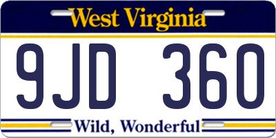 WV license plate 9JD360