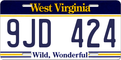 WV license plate 9JD424