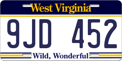WV license plate 9JD452