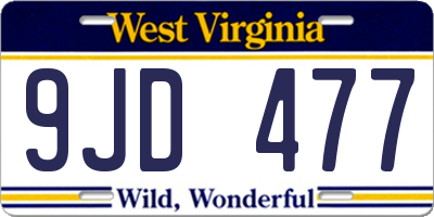 WV license plate 9JD477