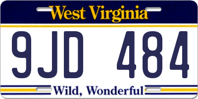 WV license plate 9JD484