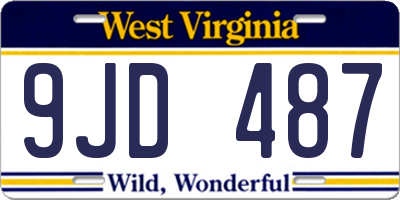 WV license plate 9JD487