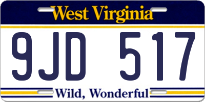 WV license plate 9JD517