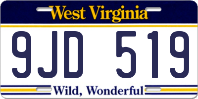 WV license plate 9JD519