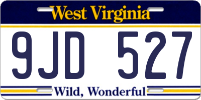 WV license plate 9JD527