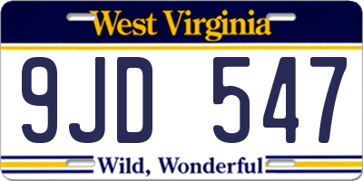 WV license plate 9JD547