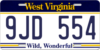 WV license plate 9JD554
