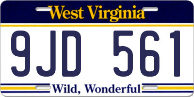 WV license plate 9JD561