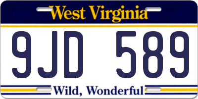 WV license plate 9JD589
