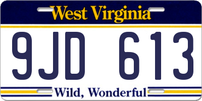 WV license plate 9JD613