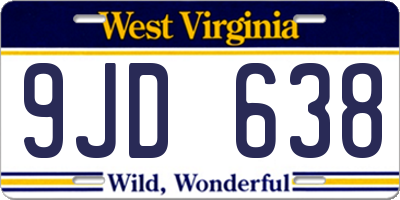 WV license plate 9JD638