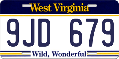 WV license plate 9JD679
