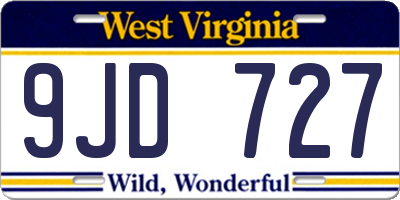 WV license plate 9JD727