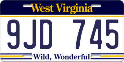 WV license plate 9JD745