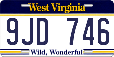 WV license plate 9JD746