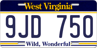 WV license plate 9JD750