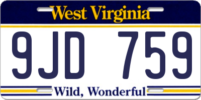 WV license plate 9JD759
