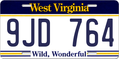 WV license plate 9JD764