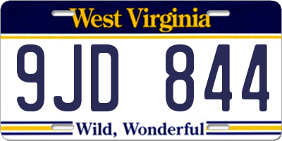 WV license plate 9JD844