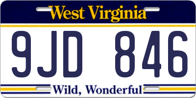 WV license plate 9JD846