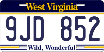WV license plate 9JD852