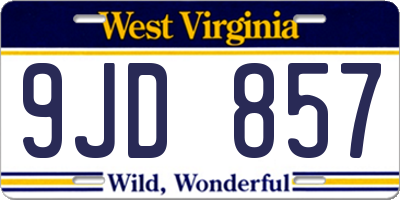 WV license plate 9JD857