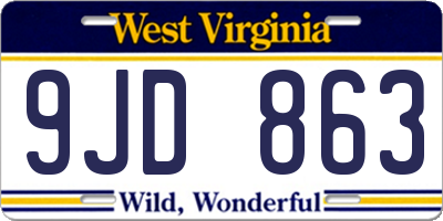 WV license plate 9JD863