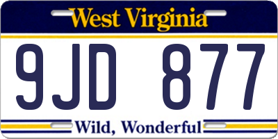 WV license plate 9JD877