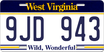 WV license plate 9JD943