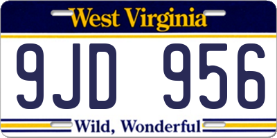 WV license plate 9JD956