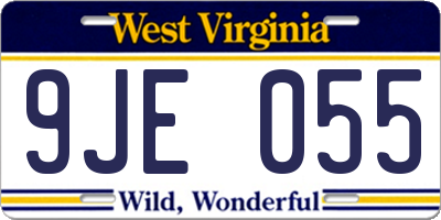 WV license plate 9JE055