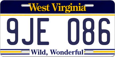 WV license plate 9JE086