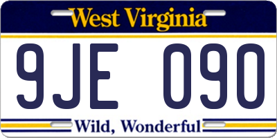 WV license plate 9JE090