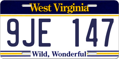 WV license plate 9JE147