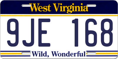 WV license plate 9JE168