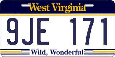 WV license plate 9JE171