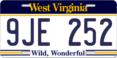 WV license plate 9JE252