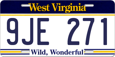 WV license plate 9JE271