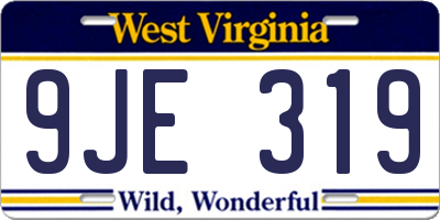 WV license plate 9JE319