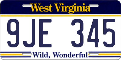 WV license plate 9JE345