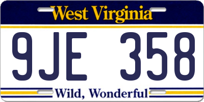 WV license plate 9JE358
