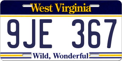 WV license plate 9JE367