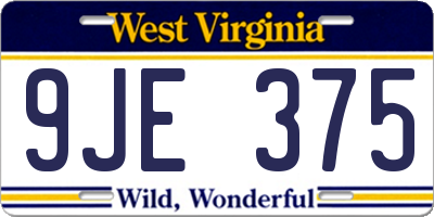 WV license plate 9JE375
