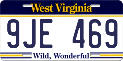 WV license plate 9JE469