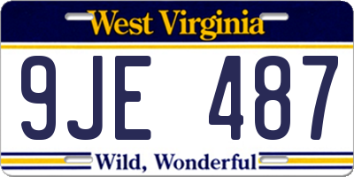 WV license plate 9JE487