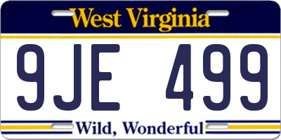 WV license plate 9JE499