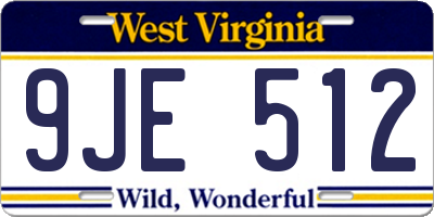 WV license plate 9JE512